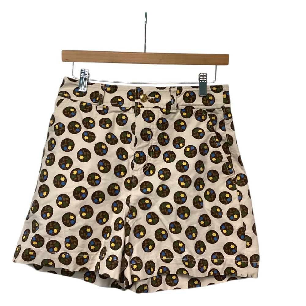 Floral Dot Print Denim Shorts - Picture 2 of 5
